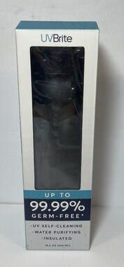 UV Brite 18.6 oz Self-Cleaning Bottle UV-C Sterilization, Black NEW